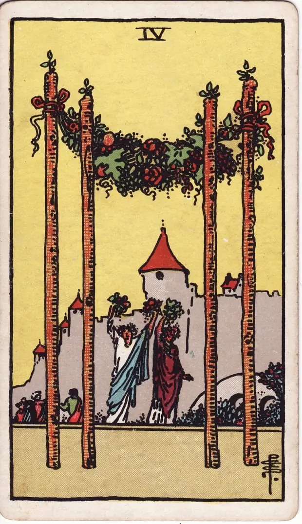 Four of Wands / Bốn Gậy