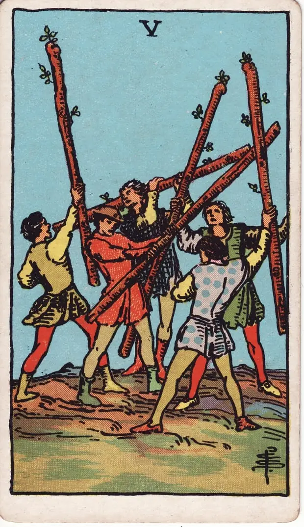 Five of Wands / Năm Gậy